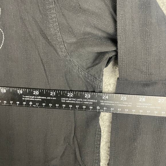 Avirex Men's XL Black Embroidered Cotton Polyester Long Sleeve Button Up Shirt - Picture 8 of 15